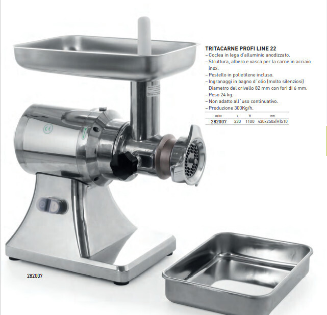 TRITACARNE INOX PROFESSIONALE SERIE 22