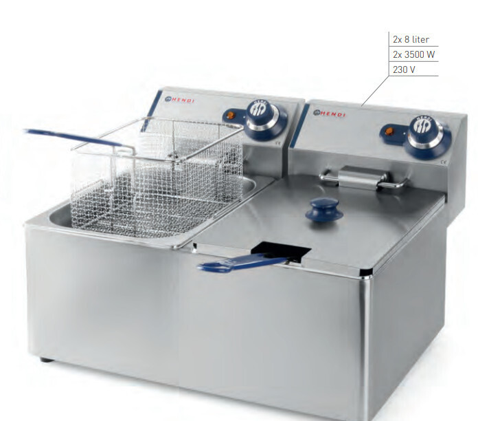 FRIGGITRICE  BLU STANDARD da BANCO ELETTRICA per GASTRONOMIA DOPPIA VASCA - 8+8 LITRI