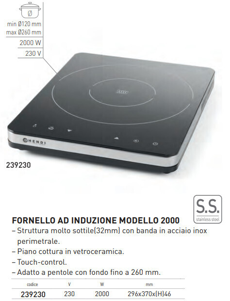FORNELLO ad INDUZIONE MODELLO - 2000