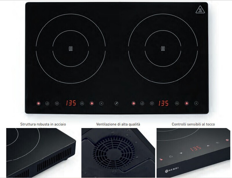 INDUZIONE DOPPIA  "linea BLACK" - 3500W