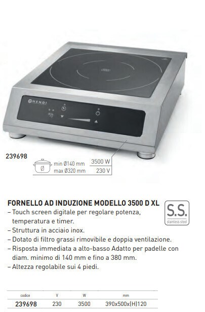 FORNELLO ad INDUZIONE MODELLO  - 3500D XL