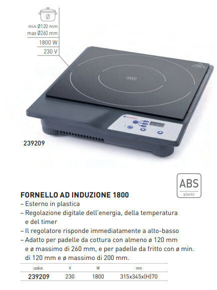 FORNELLO ad INDUZIONE MODELLO  - 1800