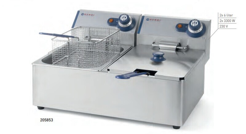 FRIGGITRICE  BLU STANDARD da BANCO ELETTRICA per GASTRONOMIA DOPPIA VASCA - 6+6 LITRI