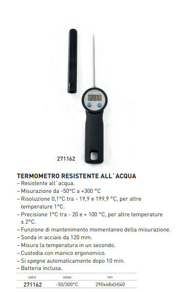 TERMOMETRO RESISTENTE ALL'ACQUA - scala -50°+300°C