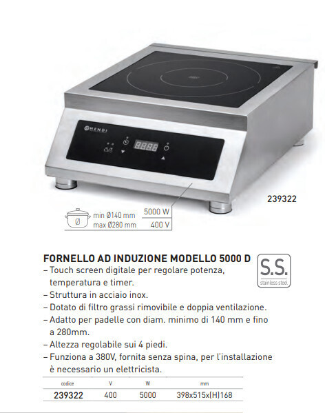 FORNELLO ad INDUZIONE MODELLO  - 5000D trifase