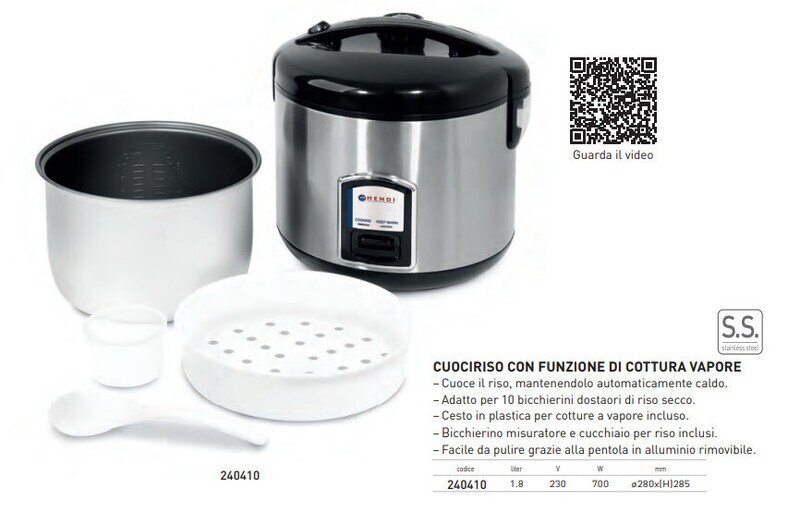 CUOCI RISO ELETTRICA con FUNZIONE VAPORE
