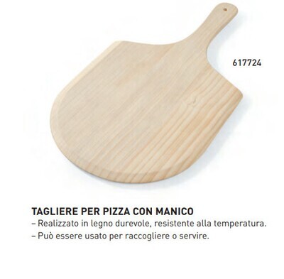 TAGLIERE per la PIZZA con MANICO in LEGNO mm535x305x10h