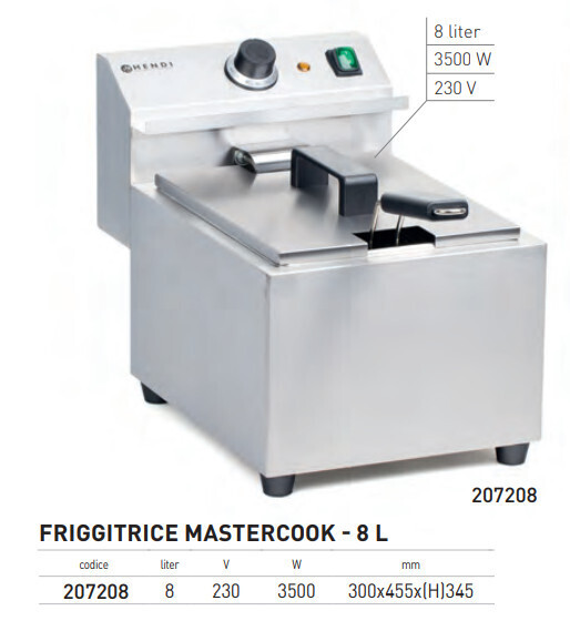 FRIGGITRICE STANDARD da BANCO ELETTRICA per GASTRONOMIA - 8 LITRI