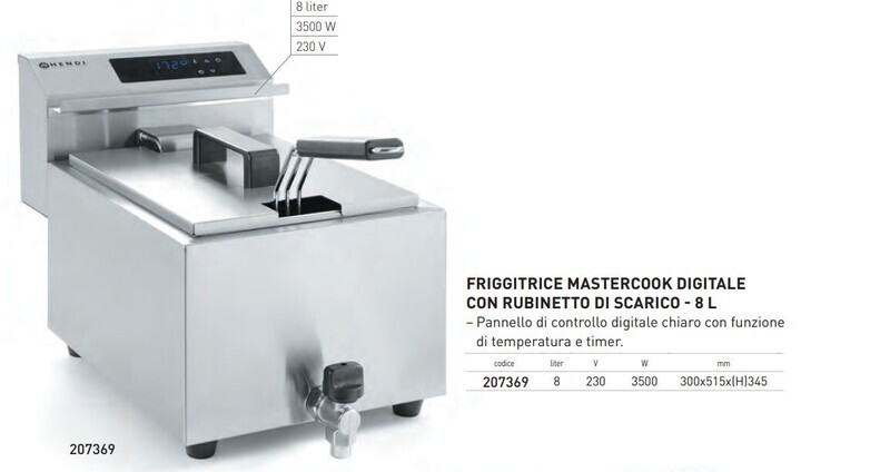 FRIGGITRICE da BANCO ELETTRICA per GASTRONOMIA - 8 LITRI DIGITALE