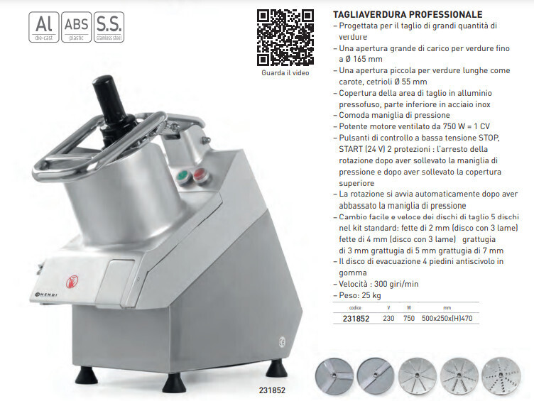 TAGLIAVERDURA PROFESSIONALE in ALLUMINIO "plus line" per AFFETTARE e GRATTUGIARE