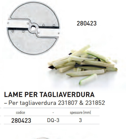 LAMA per TAGLIAVERDURA PROFESSIONALE "DQ-3"