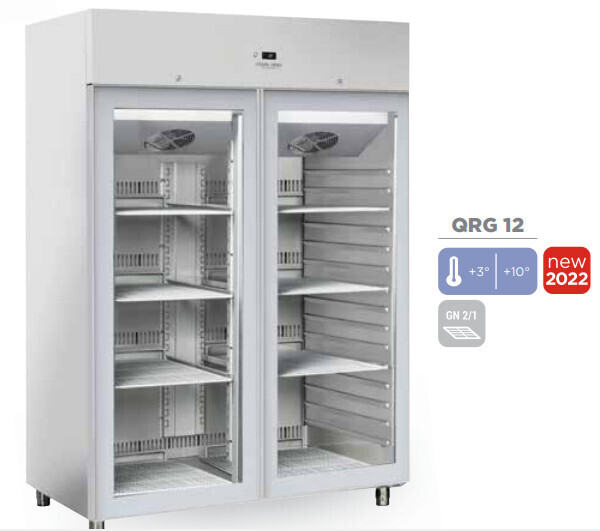 ARMADIO FRIGORIFERO SERIE STANDARD - 2 PORTE A VETRO - TEMPERATURA +3°+10°
