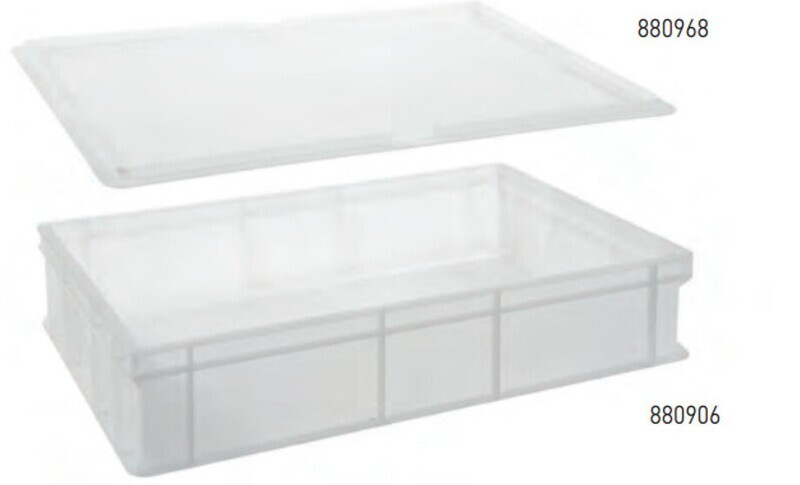 BOX in POLIETILENE per IMPASTO della PIZZA con COPERCHIO - 14 litri - mm 600x400x75h