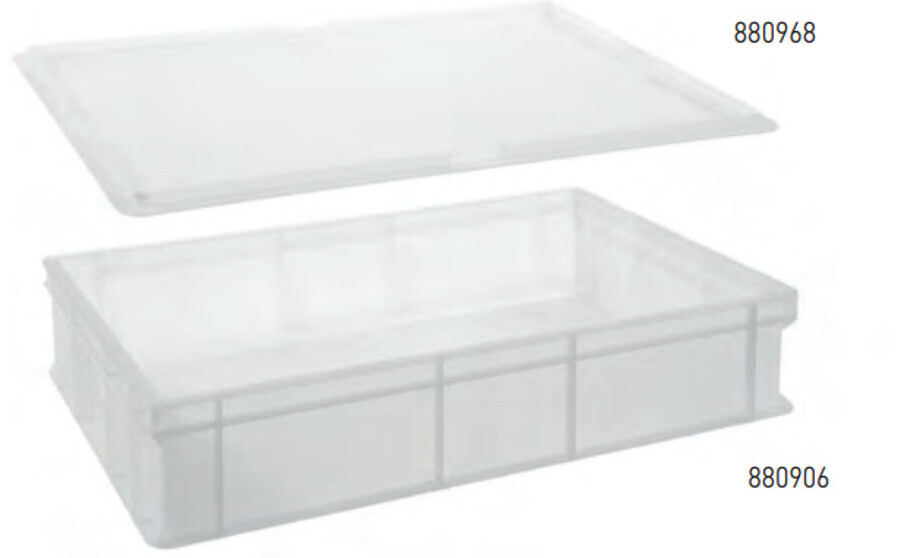 BOX in POLIETILENE per IMPASTO della PIZZA con COPERCHIO - 24 litri - mm 600x400x130h