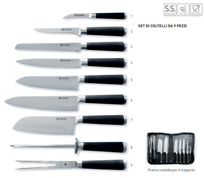 COLTELLI SET DA 9 PZ CON CUSTODIA