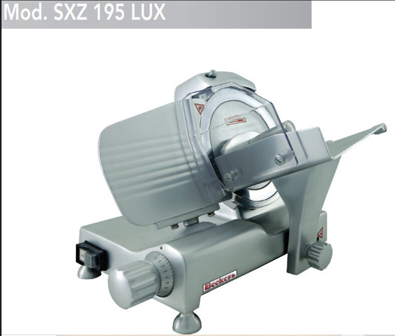 AFFETTATRICE PROFESSIONALE in ALLUMINIO ANODIZZATO a GRAVITA' - mod. "SXZ 195" LINEA ECO