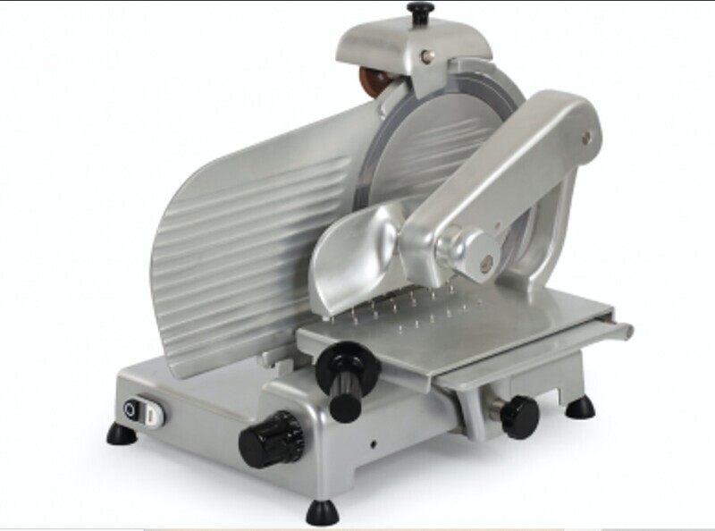 AFFETTATRICE PROFESSIONALE VERTICALE PER SALUMI in ALLUMINIO ANODIZZATO - mod. "VRT S 300  CEP BLC" LINEA PLUS