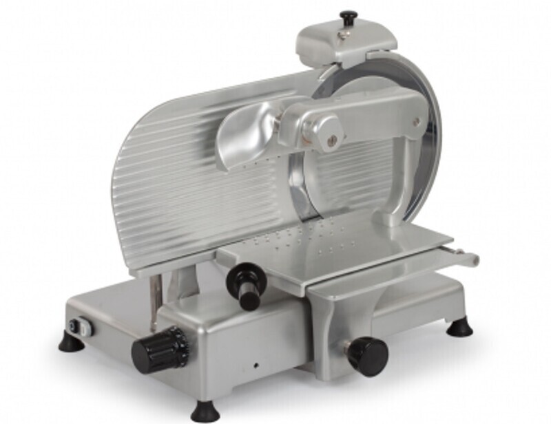 AFFETTATRICE PROFESSIONALE VERTICALE PER SALUMI in ALLUMINIO ANODIZZATO - mod. "VRT S 370  CEP BLC" LINEA PLUS