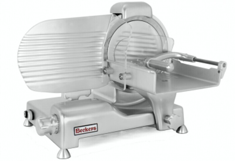 AFFETTATRICE PROFESSIONALE VERTICALE PER CARNE in ALLUMINIO ANODIZZATO - mod. "VRT C 370 CEP BLC" LINEA PLUS