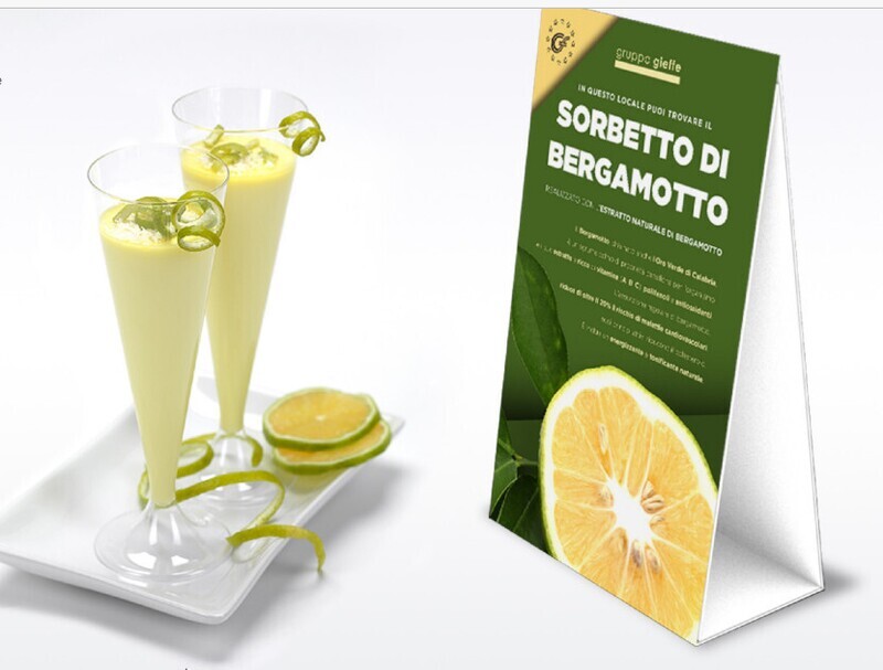 Preparato per SORBETTO gusto al BERGAMOTTO - busta da 1 kg per 3 litri di acqua