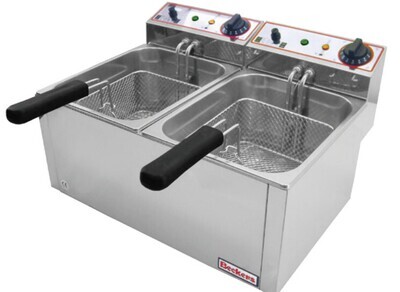 FRIGGITRICE  da BANCO ELETTRICA per GASTRONOMIA - 6+6 LITRI LINEA SUPERIOR