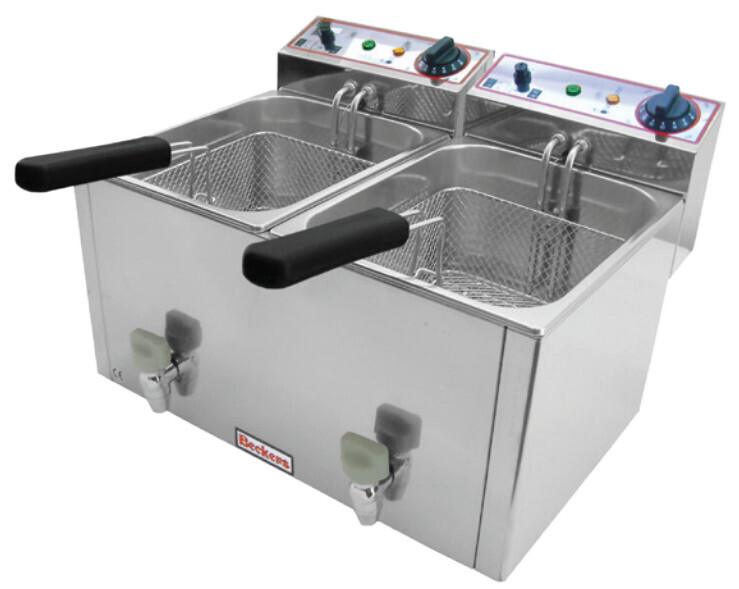 FRIGGITRICE  da BANCO ELETTRICA per GASTRONOMIA - 8+8 LITRI LINEA SUPERIOR