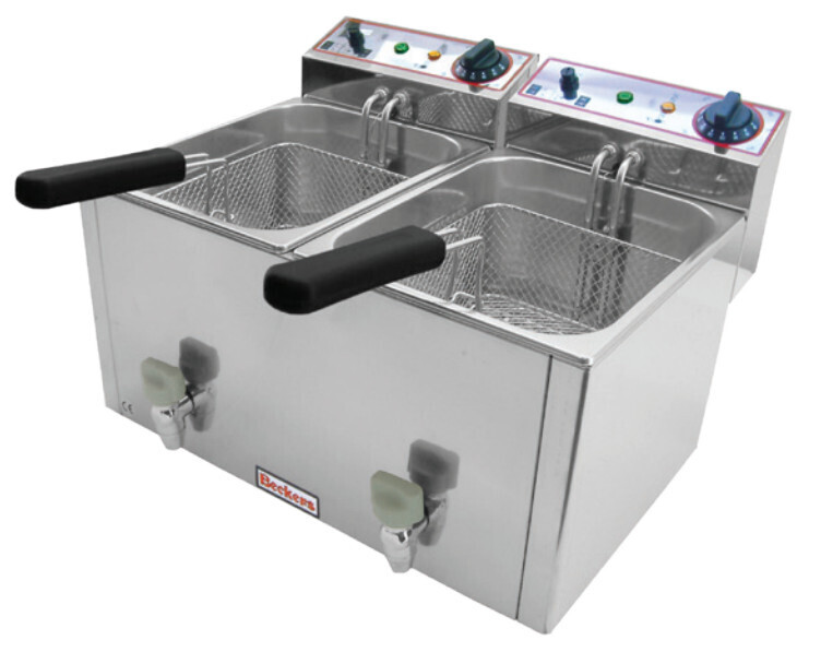 FRIGGITRICE  da BANCO ELETTRICA per GASTRONOMIA - 10+10 LITRI LINEA SUPERIOR
