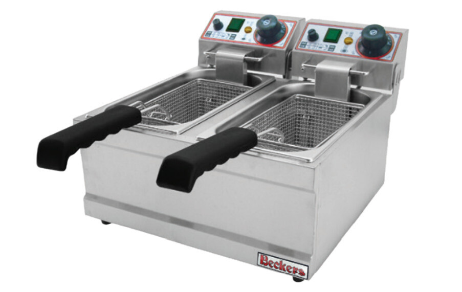 FRIGGITRICE  da BANCO ELETTRICA per GASTRONOMIA - 4+4 LITRI - LINEA LUX