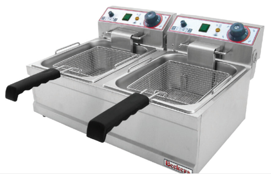 FRIGGITRICE  da BANCO ELETTRICA per GASTRONOMIA - 6+6 LITRI - LINEA LUX