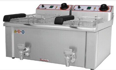 FRIGGITRICE  da BANCO ELETTRICA per GASTRONOMIA - 7+7 LITRI - LINEA LUX