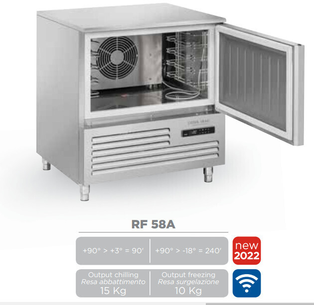 Abbattitore rapido di temperatura, serie PLUS "INDUSTRY 4.0" 5 teglie GN 1/1 o 5 teglie 60x40