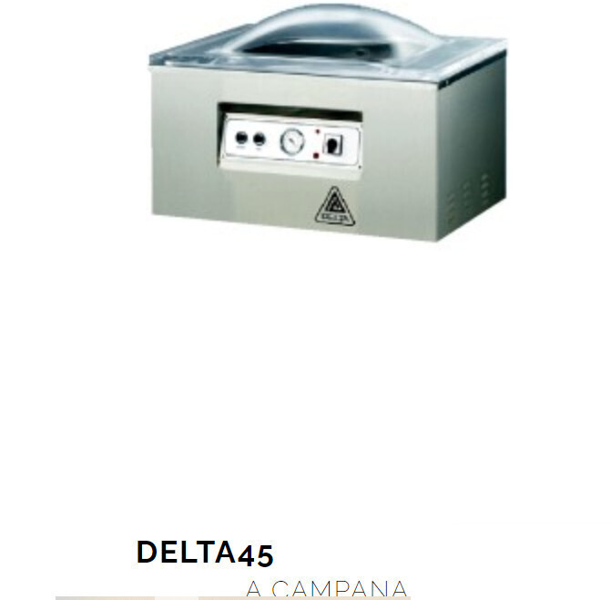 CONFEZIONATRICE per SOTTOVUOTO da BANCO a CAMPANA, in ACCIAIO INOX, barra saldante da cm 45 - PANNELLO DIGITALE mod. "DELTA 45 ATM"