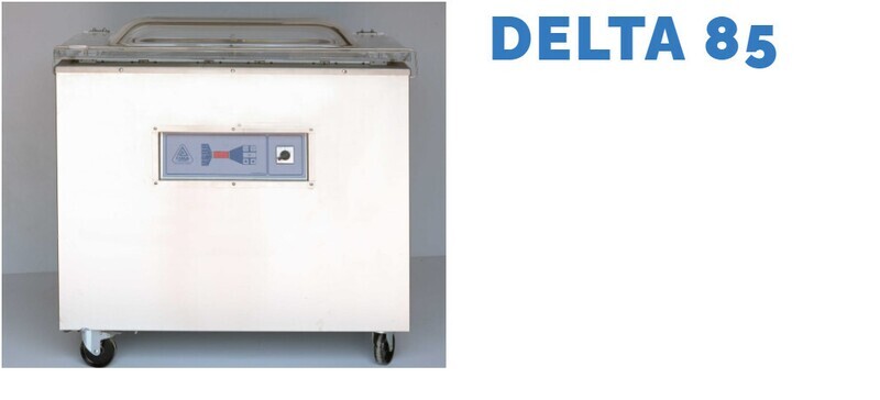 CONFEZIONATRICE per SOTTOVUOTO da BANCO a CAMPANA, in ACCIAIO INOX, barra saldante da cm 85 - PANNELLO DIGITALE mod. "DELTA 85 ATM 70"