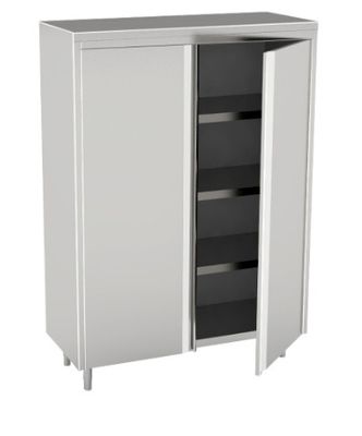 ARMADIO NEUTRO, INOX AISI 304 - PORTE SCORREVOLI E 3 RIPIANI cm 170x50x170h