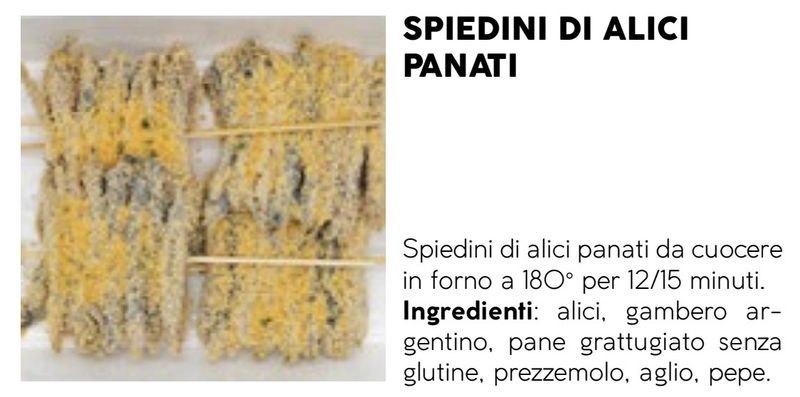 SPIEDINI di ALICI PANATI SURGELATI "prodotto gluten free" - 50 pz da 75 gr