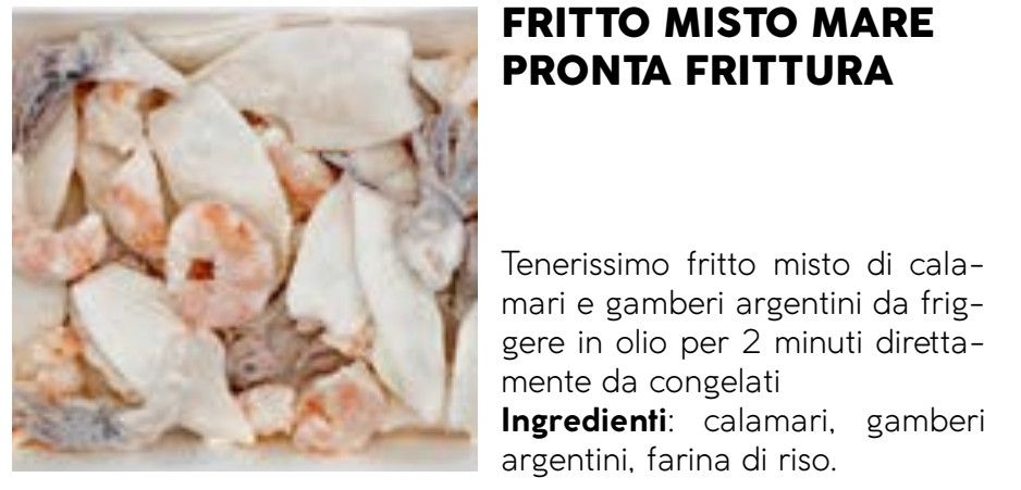 FRITTO MISTO MARE pronta frittura SURGELATO "prodotto gluten free"- 5 kg