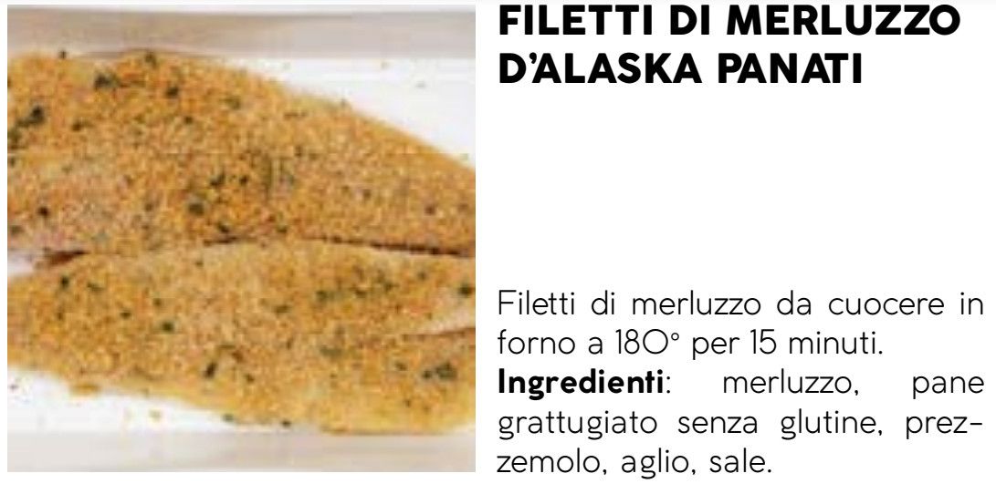 FILETTIDI MERLUZZO D'ALASKA PANATI e SURGELATI "prodotto gluten free" - 6 kg