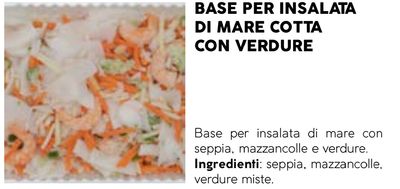 BASE per INSALATA di MARE con VERDURE COTTA e SURGELATA "prodotto gluten free"- 4 KG (8 CONFEZIONI da 500)