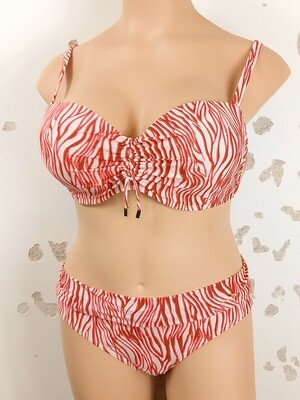 Beachlife Bikini bandeau print oranje 170101