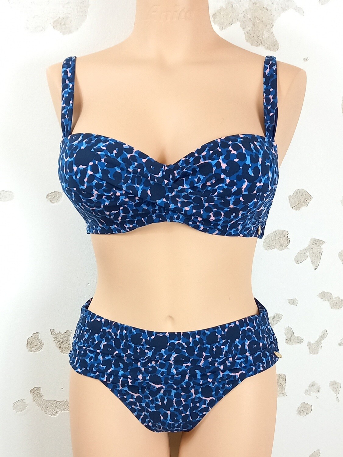 TC Wow Bandeau bikini navy leopard blauw 20287/ 20309