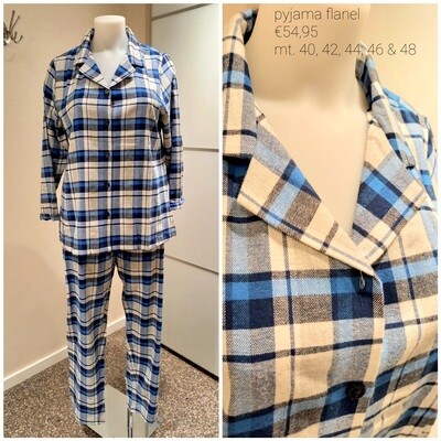 Ringella Flanet RUIT knoop pyjama blauw 1517237
