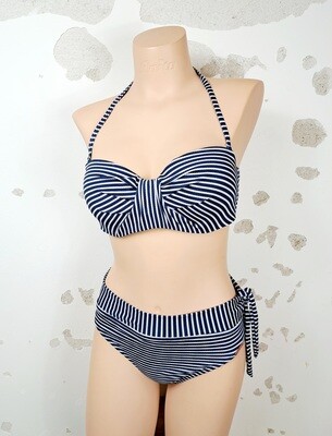 Ysabel Mora Bikini bandeau streepjes marine 82316