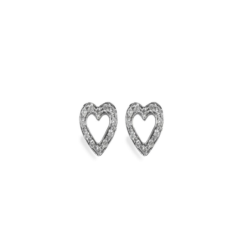 White Heart Earrings