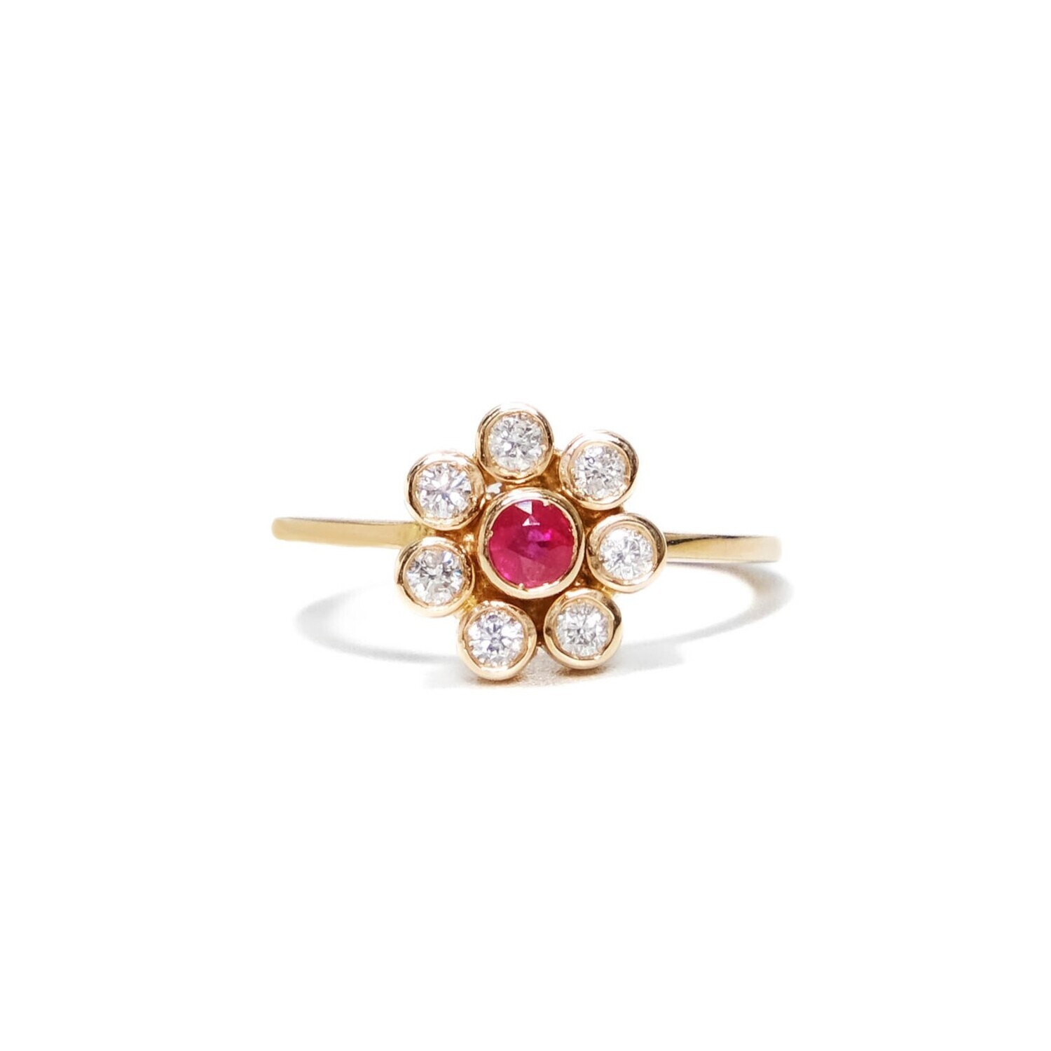 Ruby flower ring
