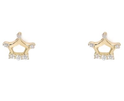 Diamond crown earrings
