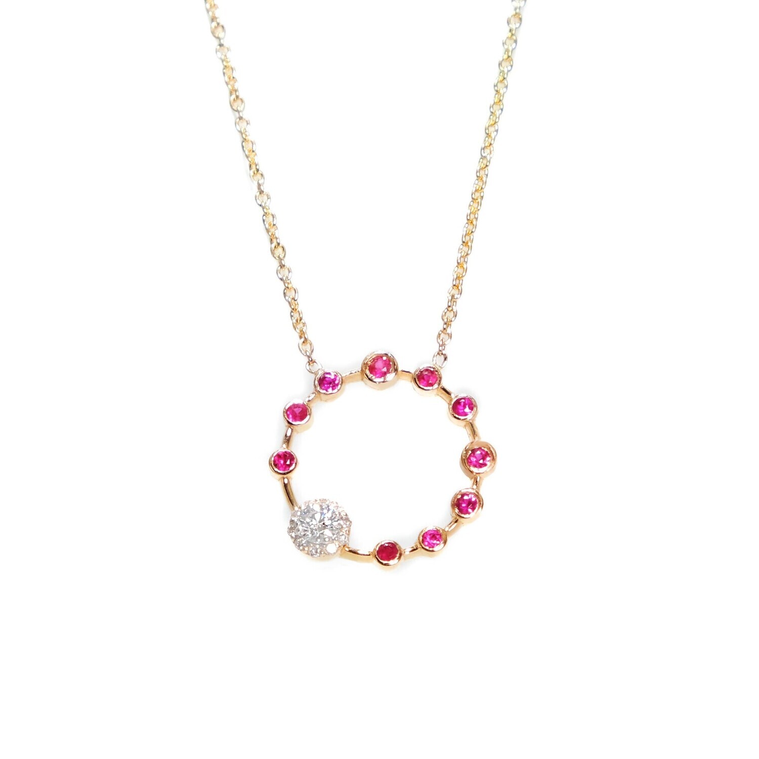Ruby circle necklace