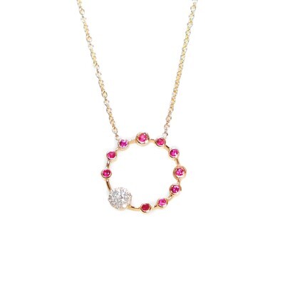 Ruby circle necklace