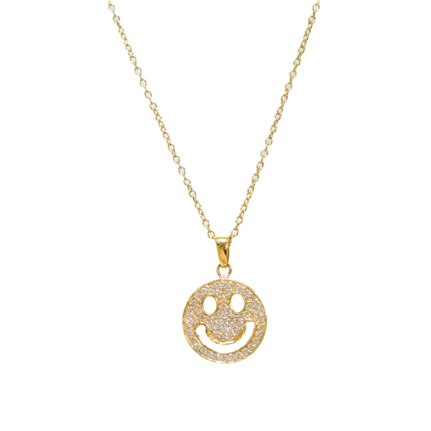 Smiley diamond pendant
