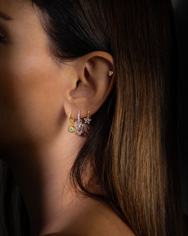 Evil eye hoop earring