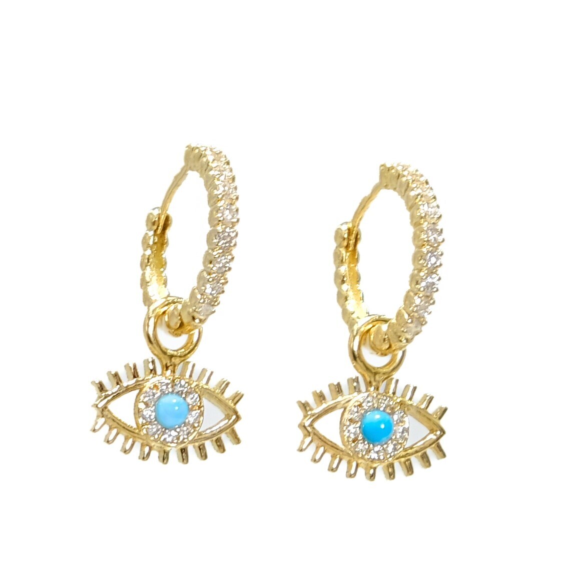 Evil eye hoop earring